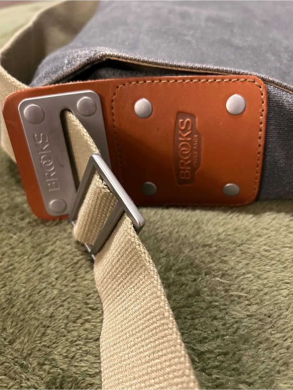 Brooks England Paddington Shoulder Messenger Bag- Gray Waxed Canvas Leather